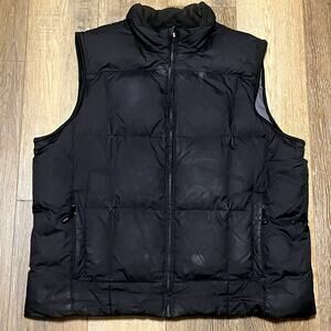 Eddie Bauer Premium Goose Down Puffer Full Zip Vest XL Black Outdoor Nature Ski